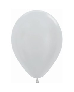 Globo Latex R12 Sempertex Satin Plata 30cm En Bolsa De 50 Unidades