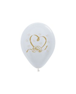 Globo Latex R12 Sempertex Satin 406 Mi Boda Dorado 2 Caras 30cm