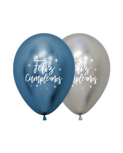 Globo Latex R12 Sempertex Feliz Cumpleaños Radian Reflex Surtido, 940, 981 - 30cm