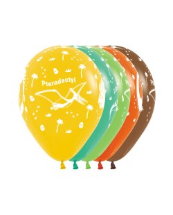 Globo Latex R12 Sempertex Dinosaurios Colores Surtidos 021, 030, 031, 061, 074 - 30cm