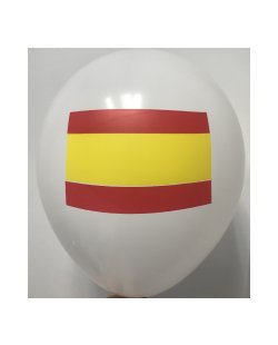 Globo Latex R12 Sempertex Fashion Solido Blanco Bandera España 30 cm Futbol