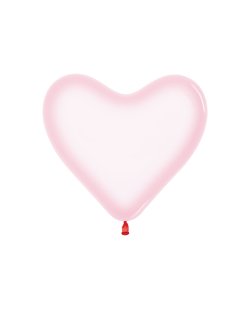 Globo Latex R12 Sempertex Forma Corazon Rosaso Pastel Cristal 30cm