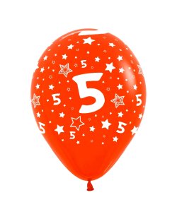 Globo Latex R12 Sempertex Surtido Colores Numero 5 30cm