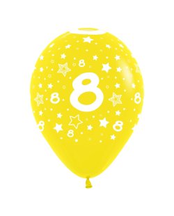 Globo Latex R12 Sempertex Surtido Colores Numero 8 30cm