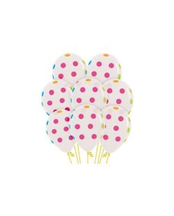 Globo Latex R12 Sempertex Premium Cristal Puntos Neon 30cm