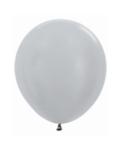 Globo Latex R18 Sempertex Satin Plata 45cm En Bolsa De 15 Unidades