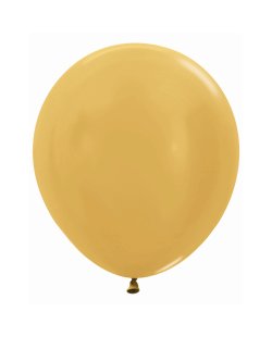 Globo Latex R18 Sempertex Metal Dorado 45cm En Bolsa De 15 Unidades