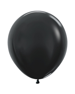 Globo Latex R18 Sempertex Metal Negro 45cm En Bolsa De 15 Unidades