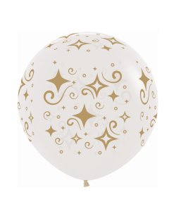 Globo Latex R24 Sempertex Diamantes Dorados, Globo Color Cristal 390 - 60cm