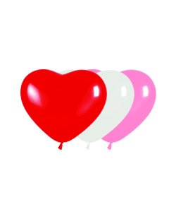 Globo Latex R6 Sempertex Forma Corazon Rojo-Blanco-Rosa-Fucsia 15cm