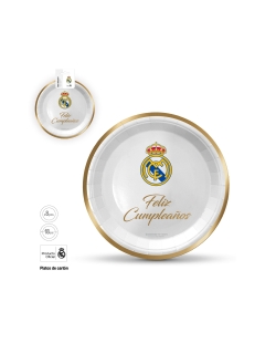 Platos R.Madrid Feliz Cumpleaños Oro 18cm ***OFERTA DTO NO ACUMULABLE