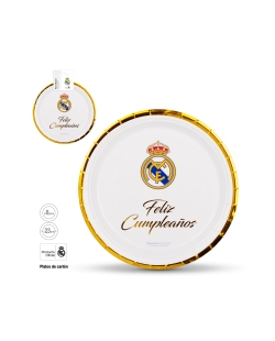 Platos Real Madrid F.Cumpleaños Oro 23cm ***OFERTA DTO NO ACUMULABLE
