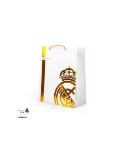 Bolsa Regalo Real Madrid Escudo Oro 18 X 10 X 23 Pequeña ***OFERTA DTO NO ACUMULABLE
