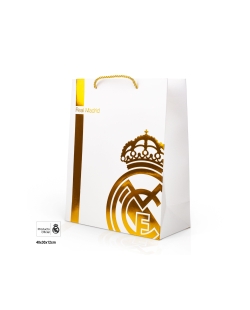 Bolsa Regalo Real Madrid Escudo Oro  30 X 12 X 40 Grande ***OFERTA DTO NO ACUMULABLE