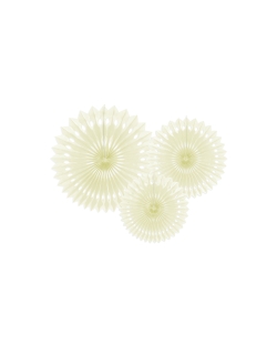 Decoracion Colgante Abanico Crema Claro 20-30cm ***OFERTA DTO NO ACUMULABLE