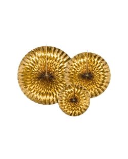 Decoracion Colgante Abanico Oro ***OFERTA DTO NO ACUMULABLE