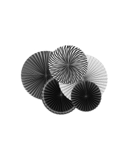 Decoracion Colgante Abanico Negro/Blanco ***OFERTA DTO NO ACUMULABLE