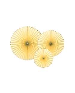 Decoracion Colgante Abanico Yummy Amarillo Claro 23/32/40cm ***OFERTA DTO NO ACUMULABLE