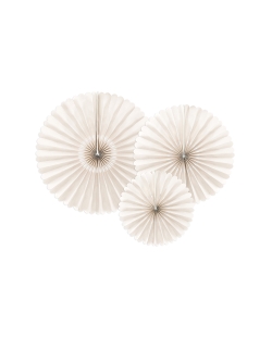 Deco Colgante Abanico Crema 26/34/43cm ***OFERTA DTO NO ACUMULABLE