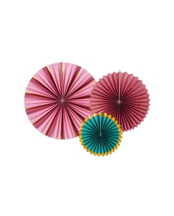 Decoracion Colgante Abanico Burdeos 26-43cm ***OFERTA DTO NO ACUMULABLE