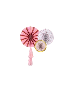 Decoracion Colgante Abanico Flores 26-43cm ***OFERTA DTO NO ACUMULABLE