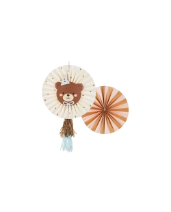 Decoracion Colgante Abanico Oso Set 30-35cm ***OFERTA DTO NO ACUMULABLE