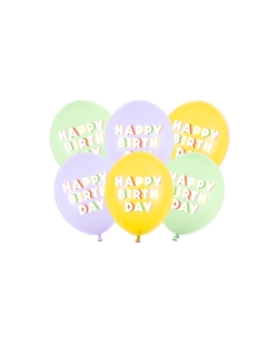 Globos Latex 30cm H.Bday Mix ***OFERTA DTO NO ACUMULABLE