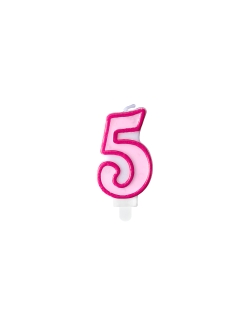 Vela Numero 5 Rosa 7cm ***OFERTA DTO NO ACUMULABLE
