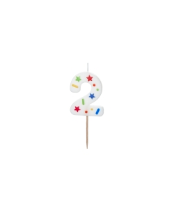 Vela Numero 2 Blanca Estrell, 5,5cm ***OFERTA DTO NO ACUMULABLE