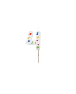 Vela Numero 4 Blanca Estrell, 5,5cm ***OFERTA DTO NO ACUMULABLE