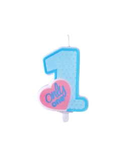 Vela Nº 1 Only One Azul Cielo 8cm ***OFERTA DTO NO ACUMULABLE
