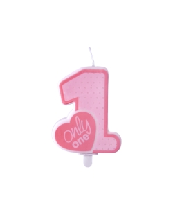 Vela Nº 1 Only One Rosa Claro 8cm ***OFERTA DTO NO ACUMULABLE