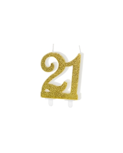 Vela Numero 21 Dorado 7,5cm ***OFERTA DTO NO ACUMULABLE