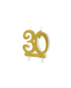 Vela Numero 30 Dorado 7,5cm ***OFERTA DTO NO ACUMULABLE
