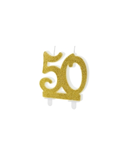 Vela Numero 50 Dorado 7,5cm ***OFERTA DTO NO ACUMULABLE