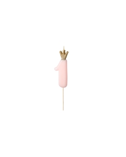Vela Corona N. 1 Rosa Claro 9,5cm ***OFERTA DTO NO ACUMULABLE