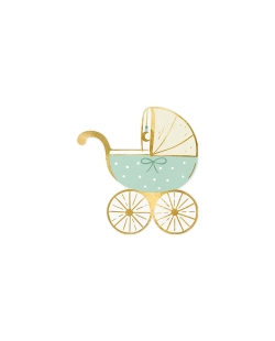 Servilletas Forma  Cochecito Bebe Azul Tiffany 14 X 15cm ***OFERTA DTO NO ACUMULABLE