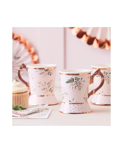 Vasos Papel Forma Taza Te Floral 266ml ***OFERTA DTO NO ACUMULABLE