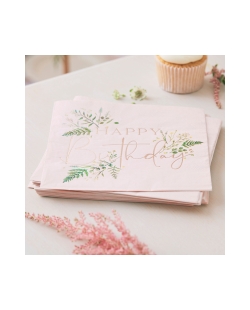Servilletas Te Floral Happy Bday 16,5X16,5cm ***OFERTA DTO NO ACUMULABLE