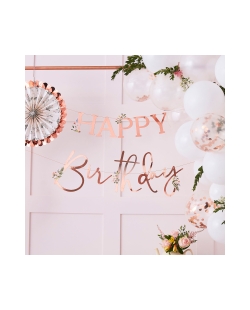 Guirnalda Happy Bday Rosa Dorado 2 X 2M ***OFERTA DTO NO ACUMULABLE
