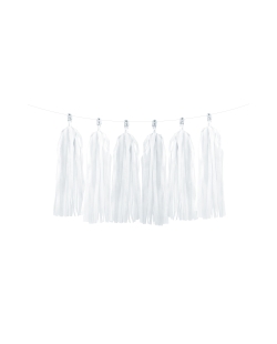 Guirnalda 12 Borlas Blancas 30cm ***OFERTA DTO NO ACUMULABLE