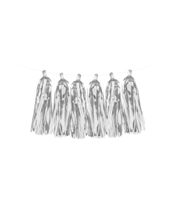 Guirnalda 12 Borlas Plata 30cm ***OFERTA DTO NO ACUMULABLE