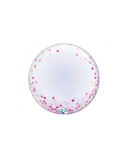 Takara T-Balloon 24/61cm Bubble Deco Confetti Puntos Rosas ***OFERTA DTO NO ACUMULABLE