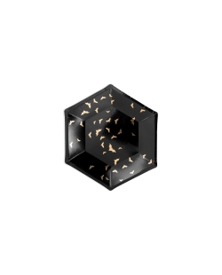 Platos 20cm Negro Murcielagos Oro ***OFERTA DTO NO ACUMULABLE