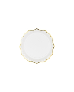Platos 18,5cm Blanco Borde Oro ***OFERTA DTO NO ACUMULABLE