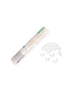 Cañon Confeti Mariposas Blancas 20cm ***OFERTA DTO NO ACUMULABLE