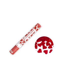 Cañon Confeti Corazones Rojos 40cm ***OFERTA DTO NO ACUMULABLE