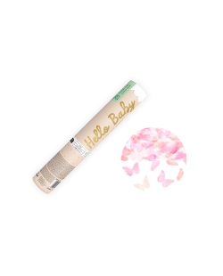 Cañon Confeti Mariposas Rosas 20cm ***OFERTA DTO NO ACUMULABLE