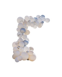 Kit Globos Latex Para Arco Blanco Y Plata Bride ***OFERTA DTO NO ACUMULABLE