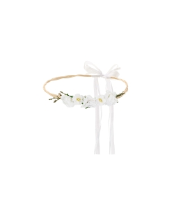 Corona Flores Blanca 18cm ***OFERTA DTO NO ACUMULABLE